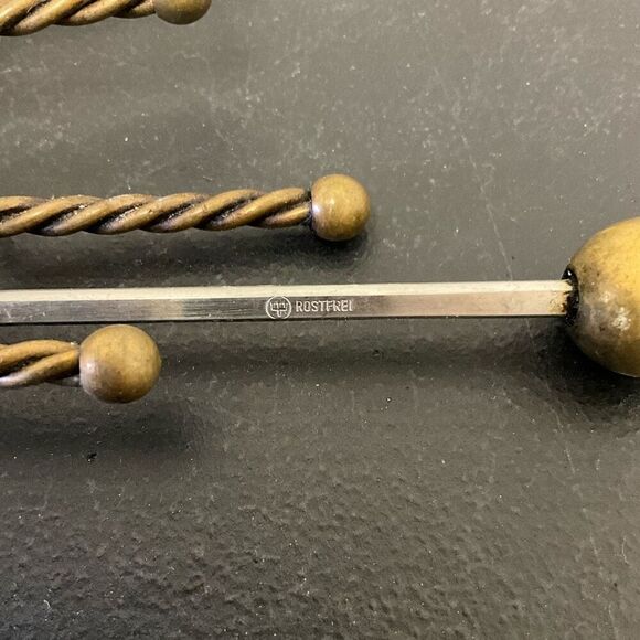 Vintage 1960s Rostfrei Solingen Set of 6 Brass Skewers Spear Fencing Foil - Picture 7 of 7